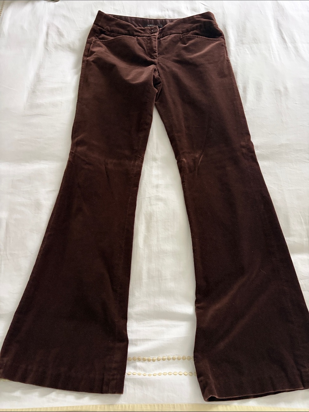 BCBGMaxAzria Chocolate Brown Velvet Flare Pants 2